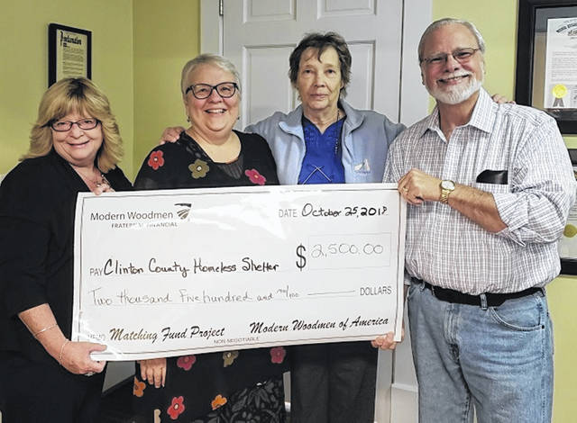 Modern Woodmen present check to shelter